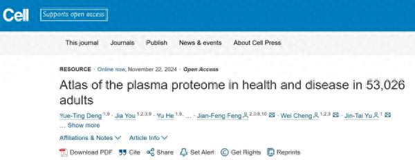 Cell发文！上海科学家绘制人类健康与疾病蛋白质组图谱  -图1